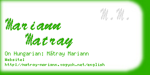 mariann matray business card